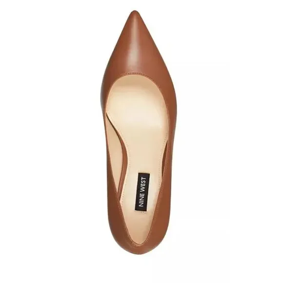 NWT Nine West Arlene Kitten Heel Pointy Toe Pumps brown sz 9 - Picture 6 of 6